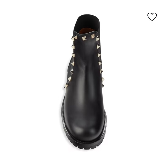 Valentino Garavani Shoes - Valentino Garavani Black Leather Studded Chelsea Booties